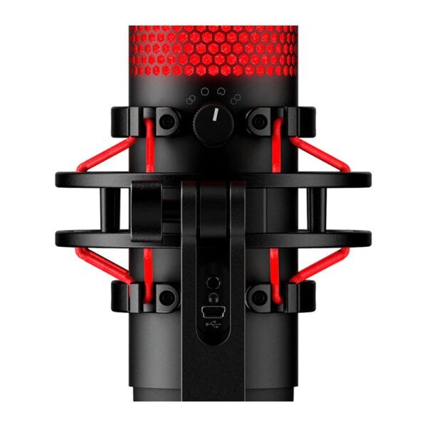 Microfone HyperX QuadCast, LED, USB, Preto e Vermelho, 4P5P6AA